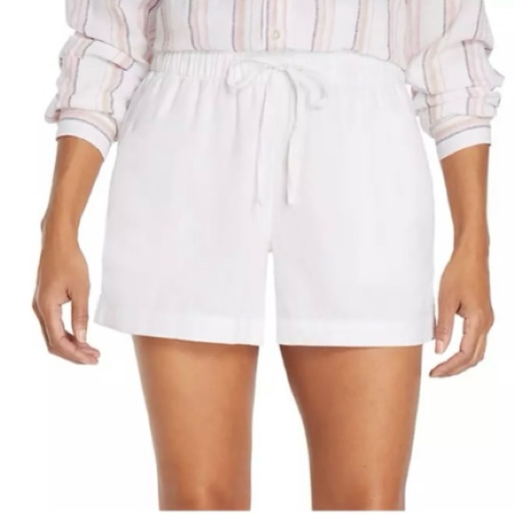 Gap Women Shorts White Linen Rayon Utility‎ Drawstring Pants Size XXL - Picture 1 of 9